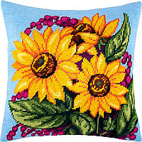 Набір для вишивання декоративної подушки Чарівниця Букет з соняшників 40×40 см V-132 NC, код: 7243086