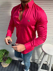 Сорочка Lacoste Pink сорочка лакосту, що росте, приталена лакостом