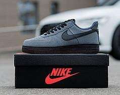 Кросівки Nike Air Force 1 Low Grey Black Найк Аїр Форс низькі cірі с чорним