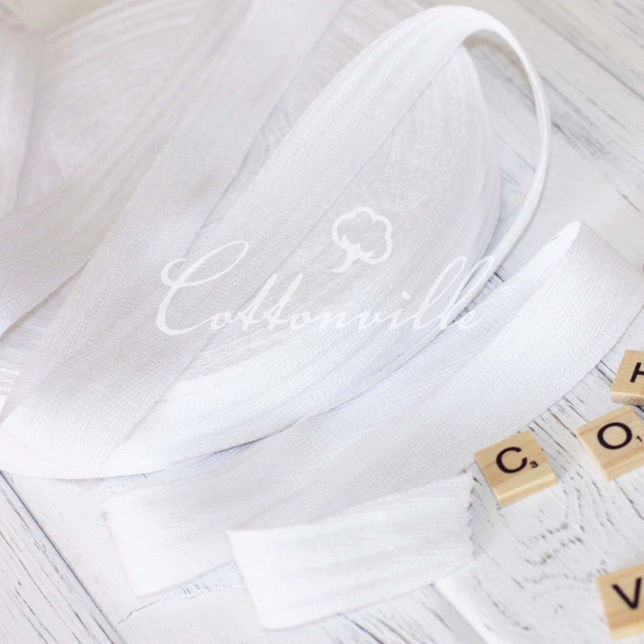 Бавовняна кіперна тасьма біла (10 мм)