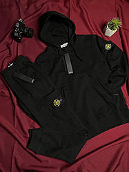 ПРЕМІАЛЬНИЙ спортивний костюм STONE ISLAND Casual Black костюм стон айленд з капюшоном люксовий чоловічий худі