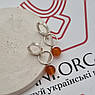 Сережки срібні з помаранчевим сердоліком на круглих підвісках, фото 2