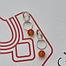 Сережки срібні з помаранчевим сердоліком на круглих підвісках, фото 8
