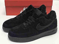 Мужские Кроссовки Nike Air Force 1 Black Fur