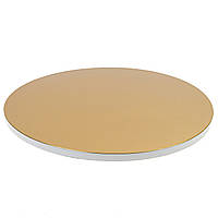 Підкладка Ø25 см (h10 мм гофра/глянець) під торт, золота