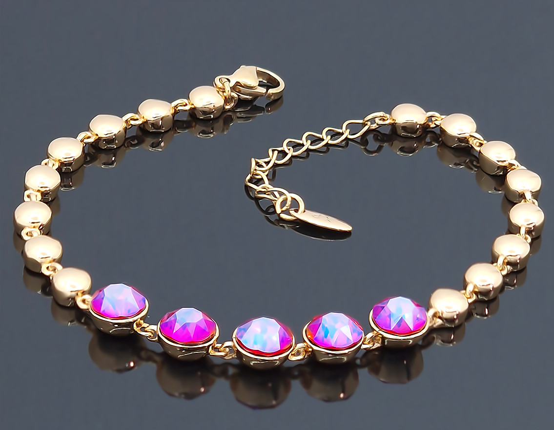 Браслет XР. Позолота 18К. Камені: Swarovski. Довжина: 17-20см.