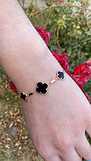 Позолочений срібний браслет Конюшина Кліф з Оніксом DARIY 109/13.9R(з/в бр 16-21см), фото 2