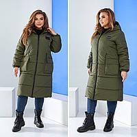Зимнее теплое женское пальто куртка ЗИМА Ткань плащёвка силикон 250 Размеры: 42-44, 46-48, 50-52, 54-56