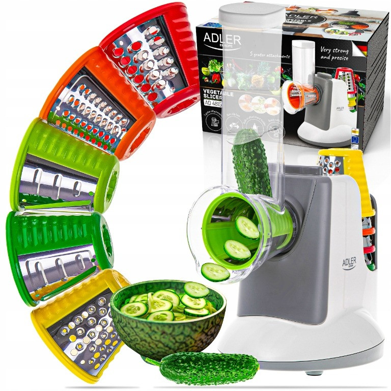 Електрична овочерізка з 5 насадками Adler AD 4815 (150 Вт, Польща), фото 1