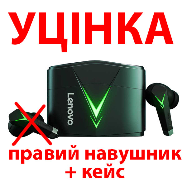Уцінка* Навушники Lenovo LP6 black *Правий навушник + кейс