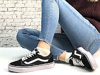 Зимние кеды Vans Old Skool Black White Low (Зимние кеды Ванс Олд Скул черно-белые)