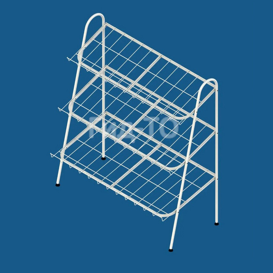 Стелаж підлоговий металевий овочевий на 3 сітчасті полиці, фото 1