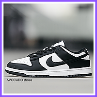 Кроссовки женские и мужские Nike SB Dunk Low Black White / кеды Найк СБ Данк белые черные