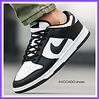 Кроссовки мужские и женские Nike Air Dunk Black White / кеды Найк аир Данк черные белые