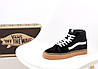 Зимові чоловічі кеди Vans old skool Winter SK8-HI високі Ванс Олд Скул хутряні чорно-білі підліткові, фото 5