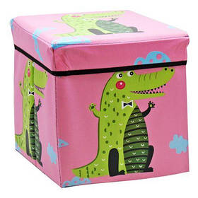 Кошик-пуфик для іграшок "Крокодил" (рожевий) [tsi223439-TSI]