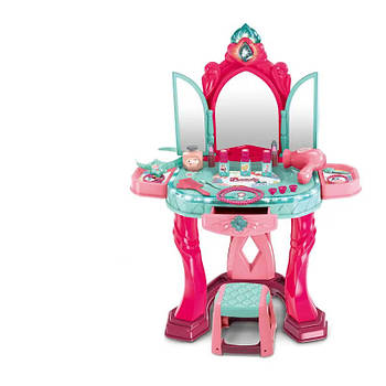 Трюмо зі стільчиком (світло, звук, стільчик, косметика, фен, потрійне дзеркало, аксесуари. 008-989