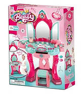 Трюмо зі стільчиком (світло, звук, стільчик, косметика, фен, потрійне дзеркало, аксесуари. 008-989, фото 2