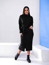 Довга ангорова сукня з поясом "Juliette"| Батал