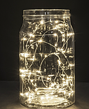 Гірлянда нитка крапля 2м. світлодіодне підсвічування Тепле біле світло 20 led на батарейках, фото 3