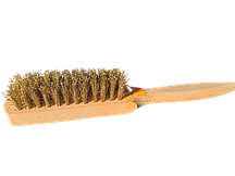 Щітка для змітання 5-ти рядна на дерев'яній ручці, латунна, м'яка h-18мм