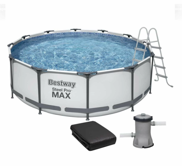 Каркасний басейн Bestway 56420 (366х122 см) з картриджним фільтром, тентом та драбиною