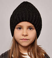 Черная зимняя шапка для девочки