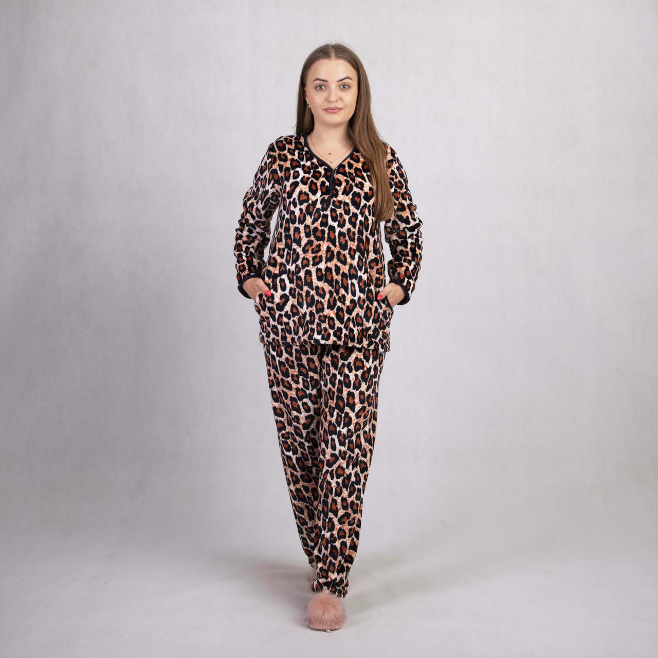 Піжама тепла махрова жіноча Тигрова 44-56р.