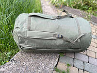 Військовий баул 120 л з двома лямками та ручкою зверху, баул сумка хакі олива для ВСУ, баул з тканини Оксфорд 600Д