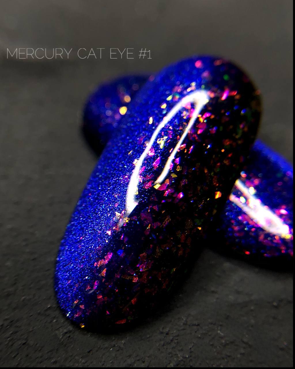 Гель-лак Crooz Cat Eye Mercury — котяче око з частинками потай №01, 8 мл, фото 1
