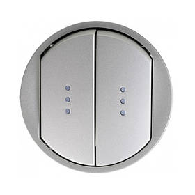 Лицьова панель Legrand CELIANE титан вимикача/перемикача з підсвіткою 2-клавішного 68304