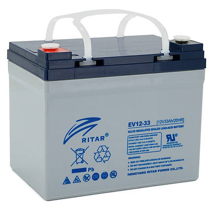 Акумулятор тяговий RITAR EV12-33 12V 33Ah AGM свинцево-кислотна батарея для електротранспорту, фото 1