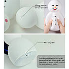 Силіконовий дитячий нічник Сніговик Snowman LED Sleep Lamp з різними кольорами USB, фото 6
