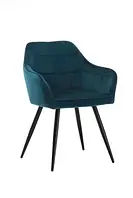 Кресло M-62 на металлическом каркасе с мягким сиденьем для интерьера в стиле модерн Vetro Mebel 55/60/83 см Морская волна