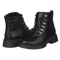 Женские черные кожаные ботинки Best Vak 10008