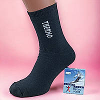 Шкарпетки чоловічі махрові високі розмір 41-45 TERMO зимові колір чорний