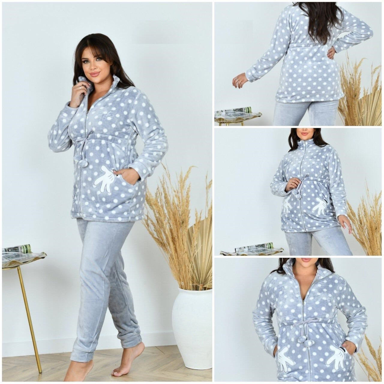 Роскошная женская пижама, ткань "Плюш" 46, 48, 50, 52, 54 размер 46 - фото 1 - id-p1997780650