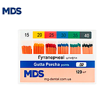Гуттаперчевые штифты стоматологические MDS кон. 02