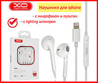 Наушники для iPhone с микрофоном XO EP13 Lightning, навушники для айфона 5/6/7/7+/8/8+X/XS/XR/11/12/13/14/15