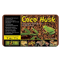 Субстрат для рептилий, Exo Terra Coco Husk, 7 л. Наполнитель кокосовая стружка.