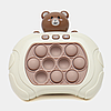 Антистрес іграшка "Ведмедик" поп іт, Pop it PRO Bear, Коричневий, на батарейках / Електронний портативний попіт, фото 4
