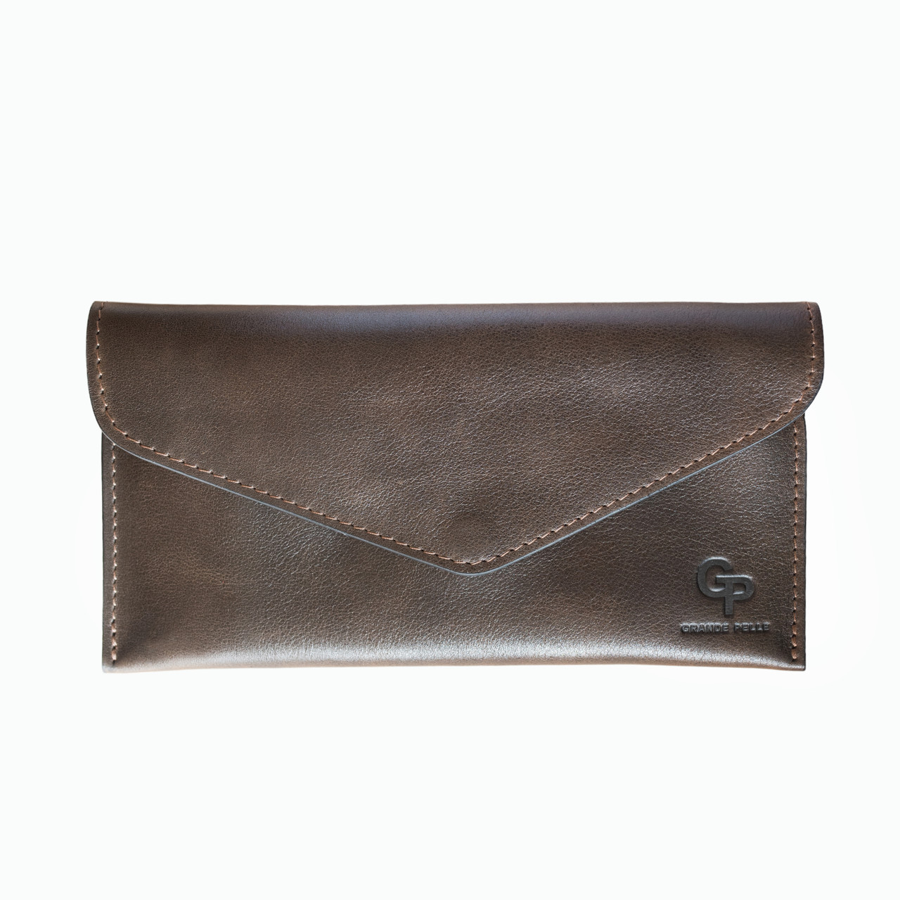Шкіряний гаманець з клапаном Grande Pelle шкіра Sorrento шоколад, фото 1