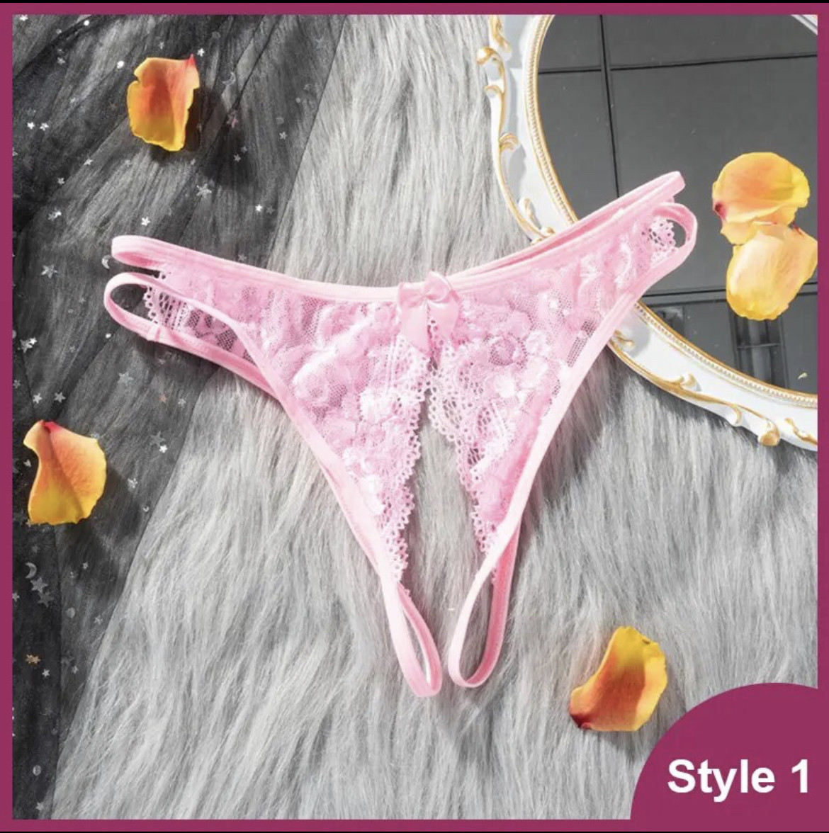 Трусики з відкритим доступом (р. XS-L, ніжно рожеві)