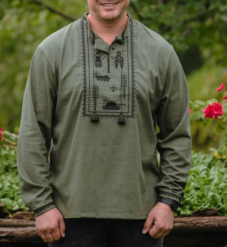 Заготовка для чоловічої вишиванки № 353-СЧТ, фото 1