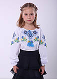 Вишиванка для дівчинки з синім орнаментом "Ромби"(менші), арт 4339, фото 3