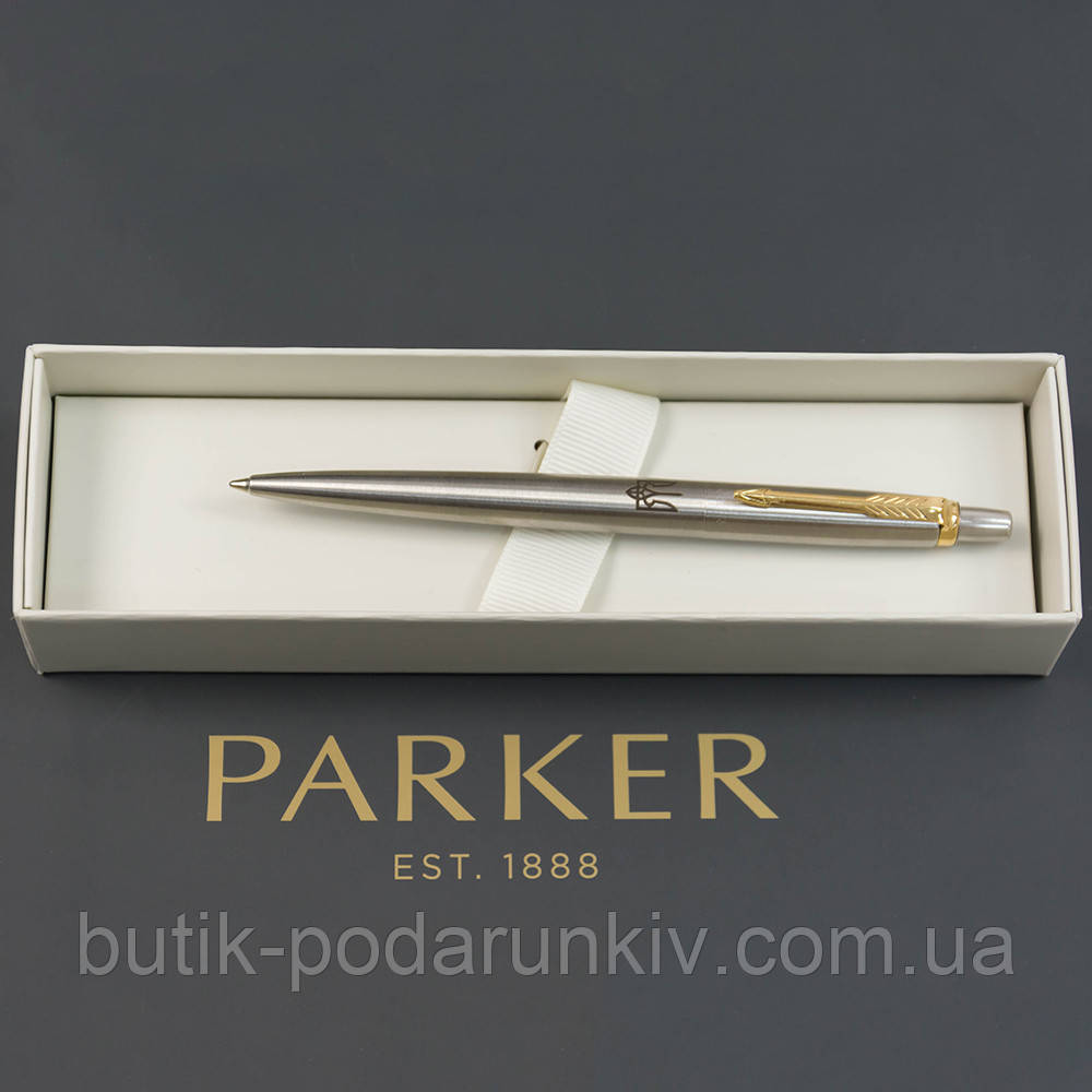 Шариковая ручка Parker JOTTER Stainless Steel GT BP Трезубец - фото 5 - id-p1495076829