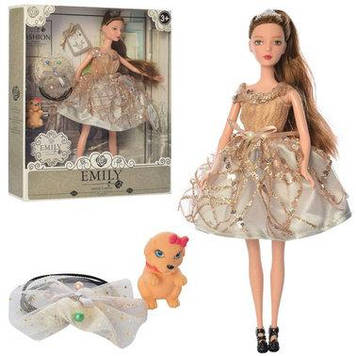 Лялька "Emily" у сукні з песиком та аксесуарами, 29 см (QJ090A)