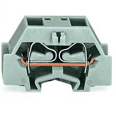 Клема 2-провідна Wago Wago 2.5 мм2 для кріплення на панель з тестовим отвором 261-411