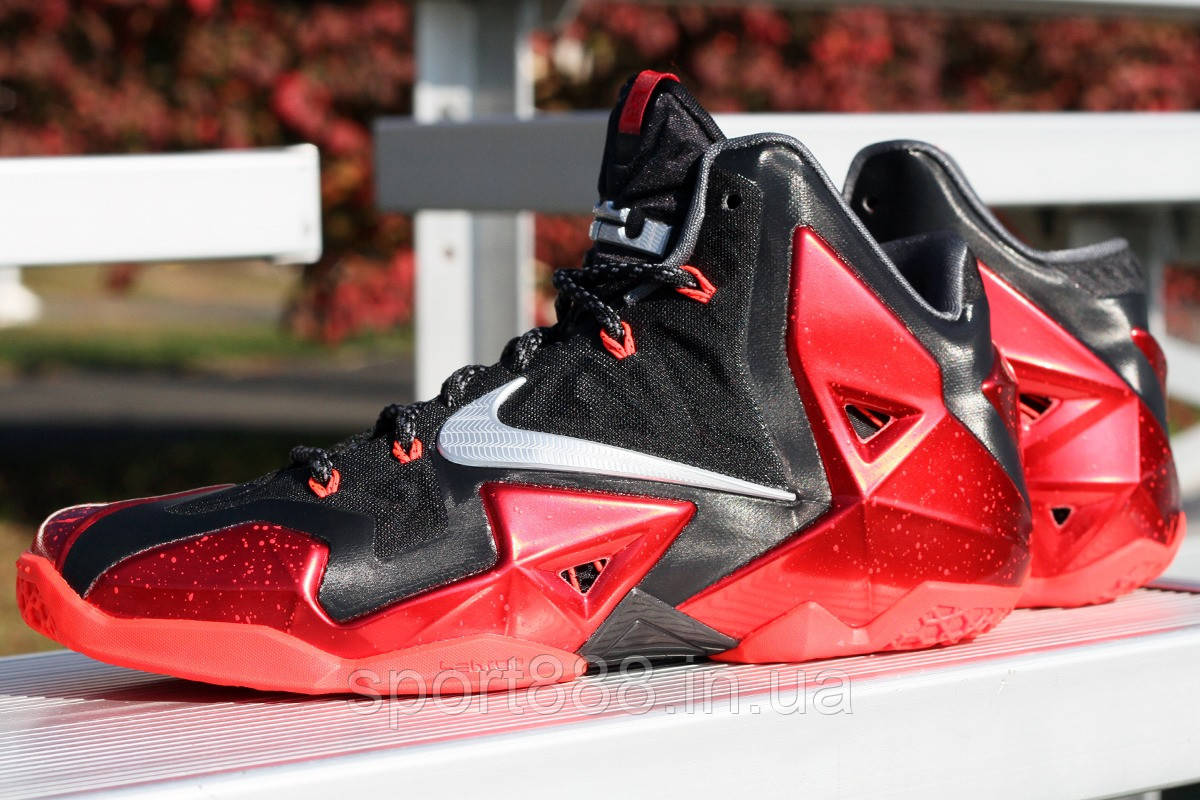 Nike LeBron 11 XDR 'Heat Away' Леброн 11 червоно-чорні баскетбольні чоловічі кросівки