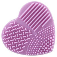 Силиконовая щетка для чистки макияжных кистей Сердечко фиолетовый